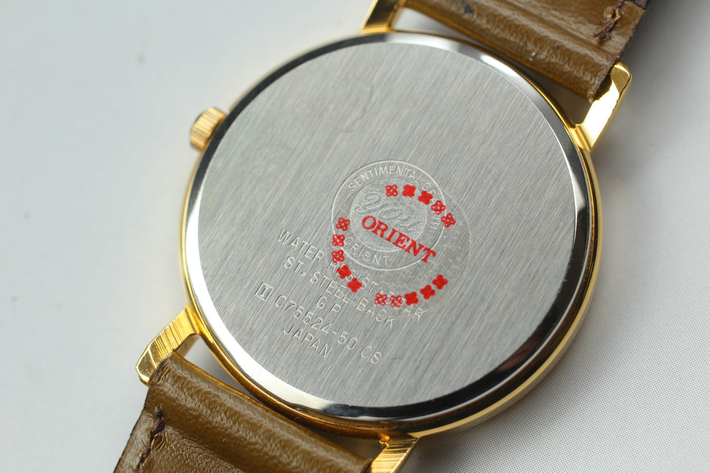 Working NOS Orient You C75524-50 Sentimental Graffiti Gold Quartz Watch JAPAN