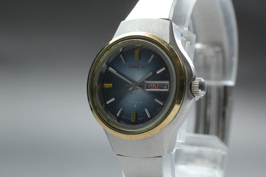 Vtg 1973 [Working] SEIKO Joyful 2206-0440 Ladies Automatic 21J Blue Watch JAPAN