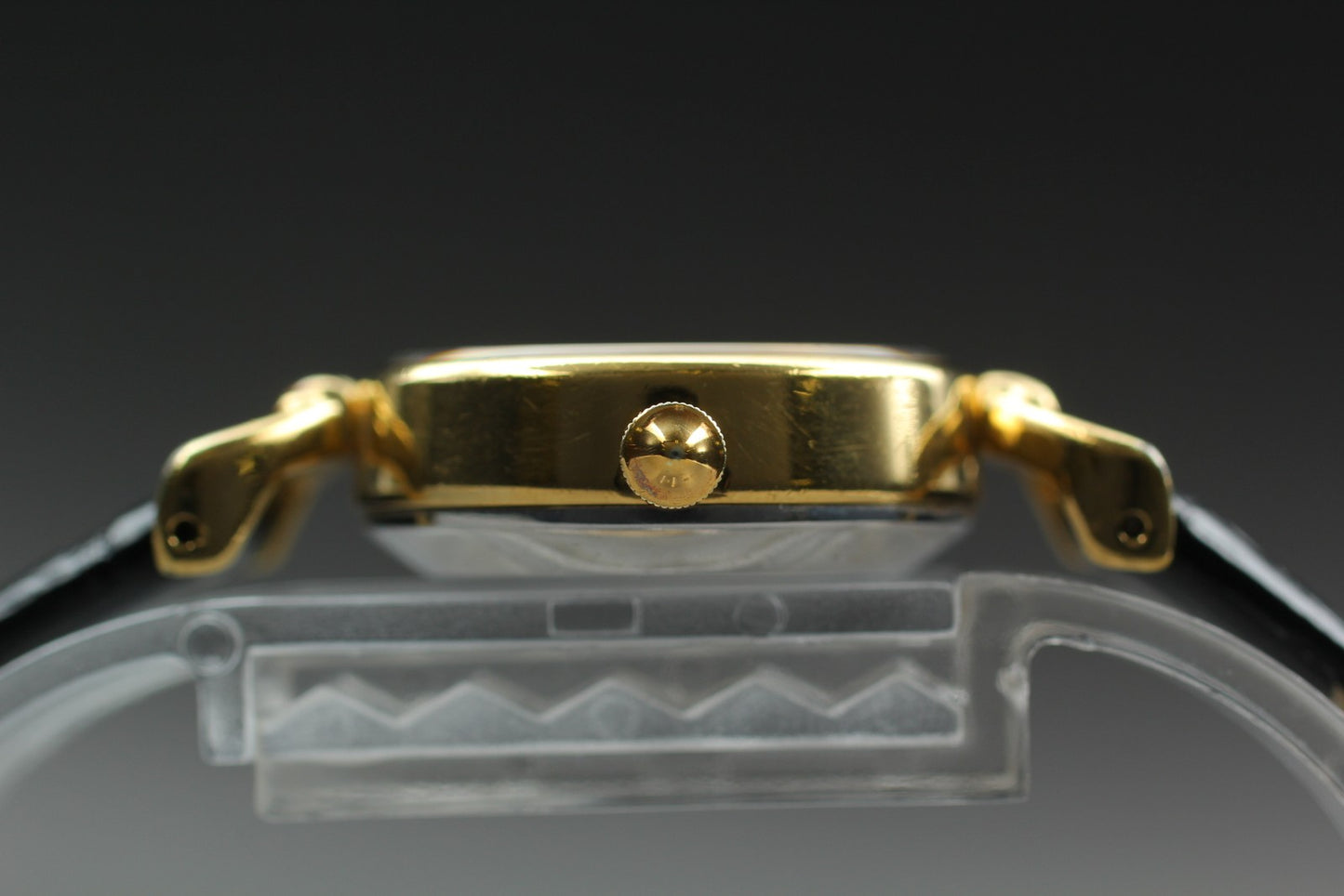 Vintage [Working] ORIENT 050417-00 Gold Case Silver Quartz Ladies Watch JAPAN