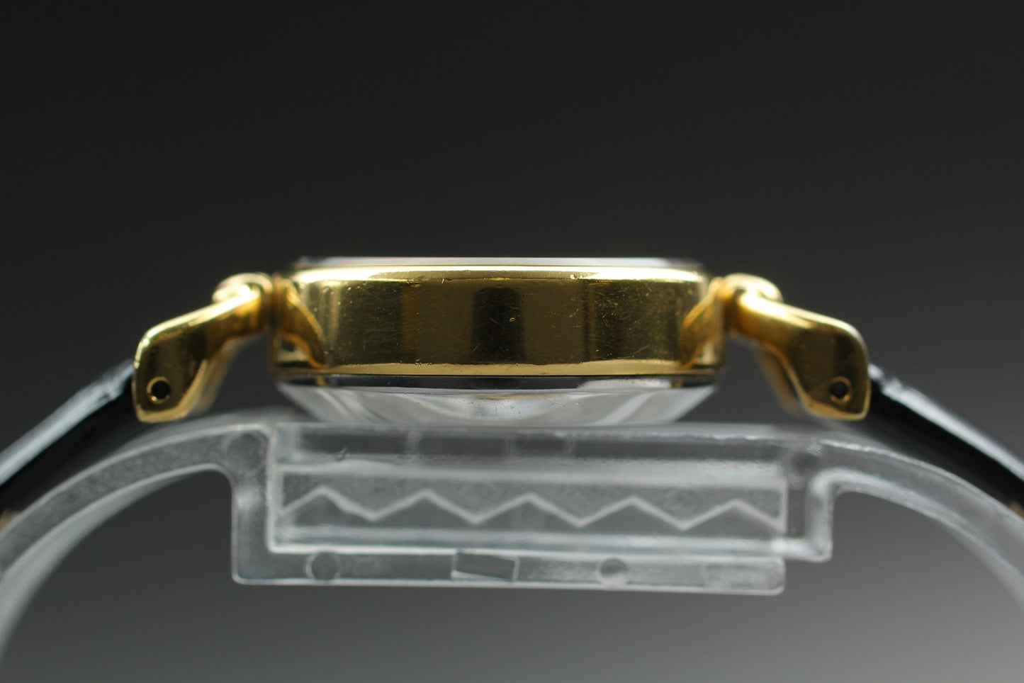 Vintage [Working] ORIENT 050417-00 Gold Case Silver Quartz Ladies Watch JAPAN