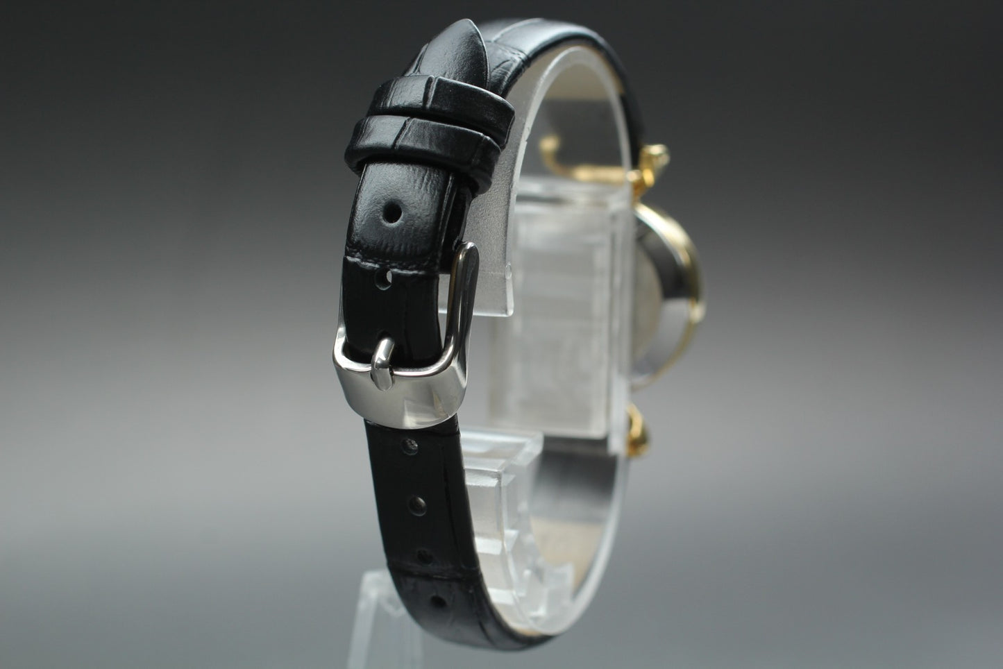 Vintage [Working] ORIENT 050417-00 Gold Case Silver Quartz Ladies Watch JAPAN