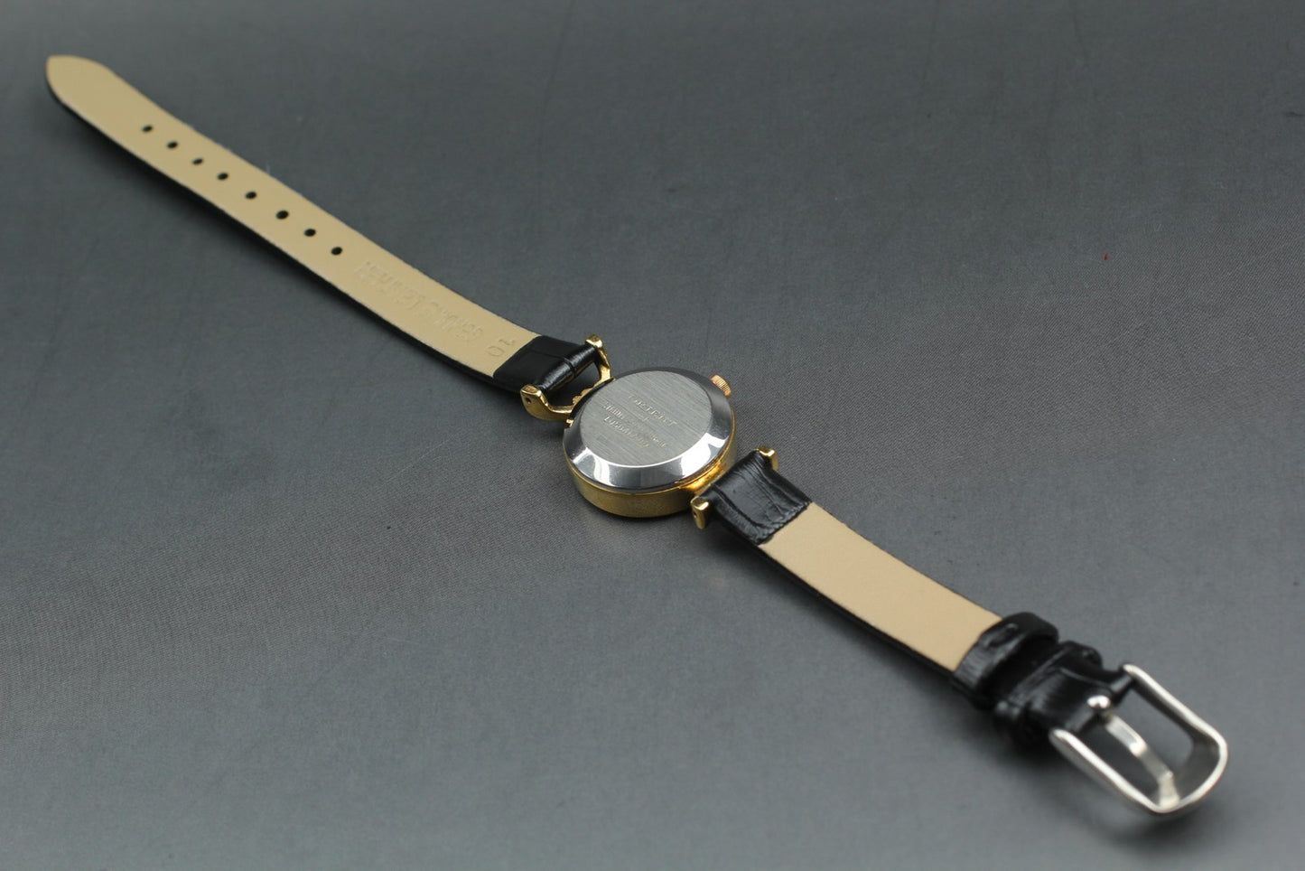 Vintage [Working] ORIENT 050417-00 Gold Case Silver Quartz Ladies Watch JAPAN