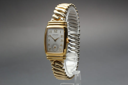 N MINT Hamilton Benton 6248 Gold Small Seconds Bellows Belt Quartz Ladies Watch