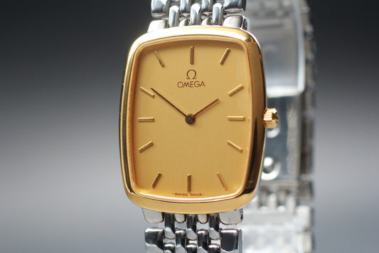 1991 N MINT OMEGA De Ville 395.0876.2 Cal.1378 Gold Tone Quartz 26mm Men's Watch
