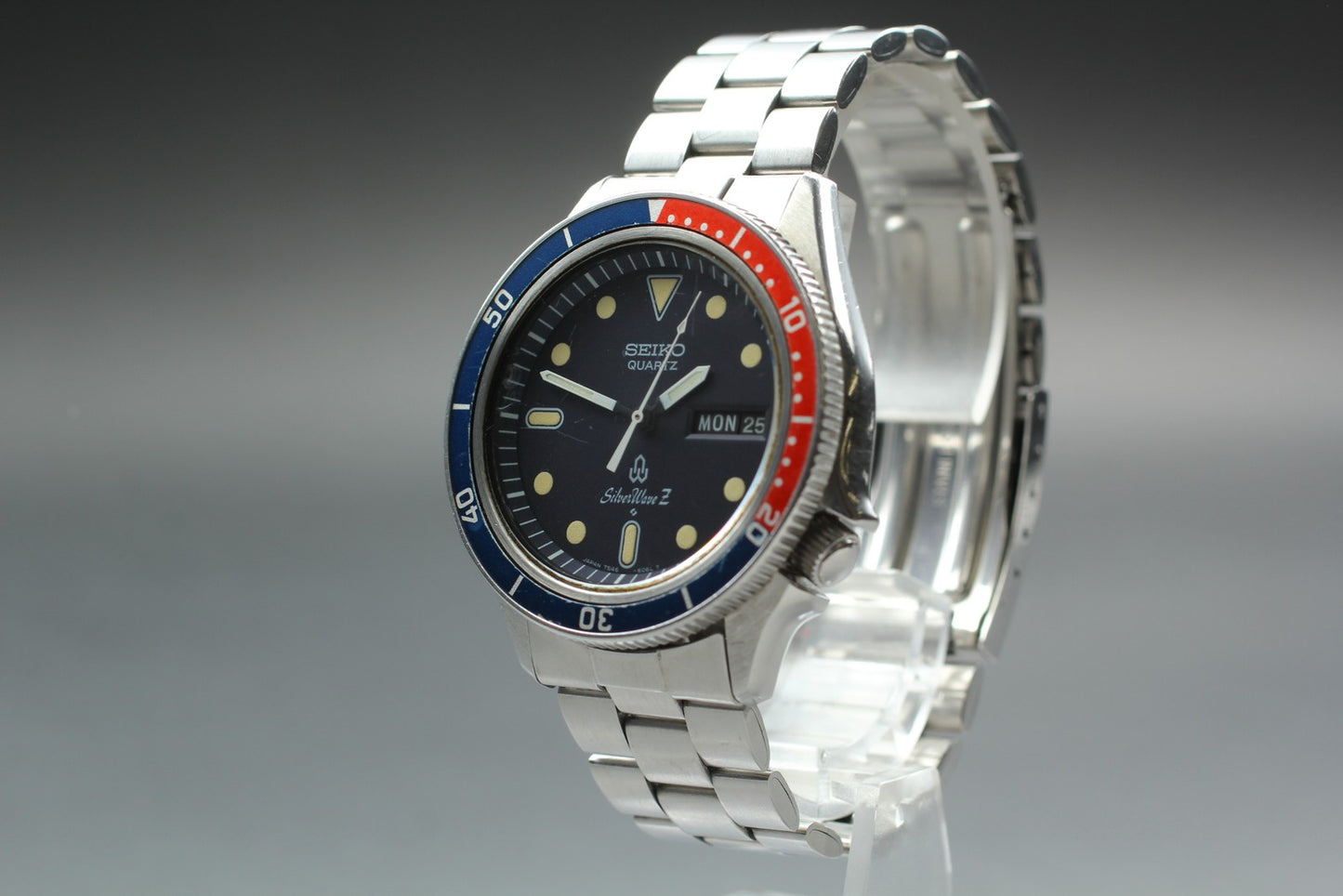 Vtg 1978 [Exc+5] SEIKO Silver Wave Z 7546-606A Pepsi Bezel Qz Men's Watch JAPAN