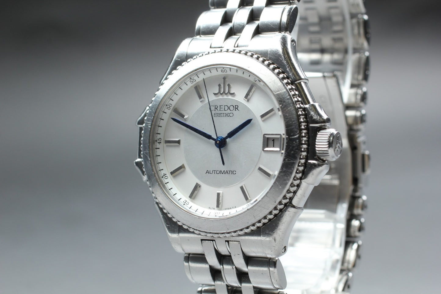 Exc+5 Seiko Credor Pacifique 8L75-0A40 Auto 40mm Silver Date Men's Watch Japan