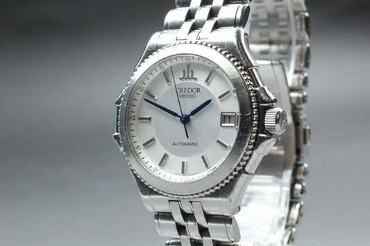 Exc+5 Seiko Credor Pacifique 8L75-0A40 Auto 40mm Silver Date Men's Watch Japan