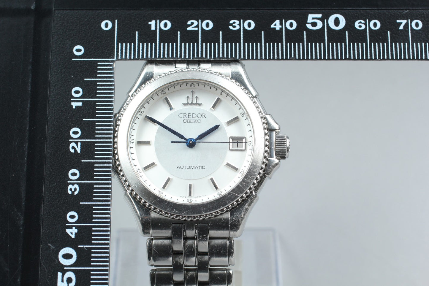 Exc+5 Seiko Credor Pacifique 8L75-0A40 Auto 40mm Silver Date Men's Watch Japan