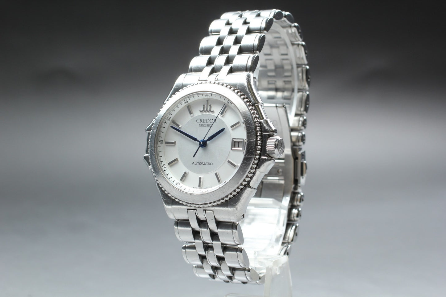 Exc+5 Seiko Credor Pacifique 8L75-0A40 Auto 40mm Silver Date Men's Watch Japan