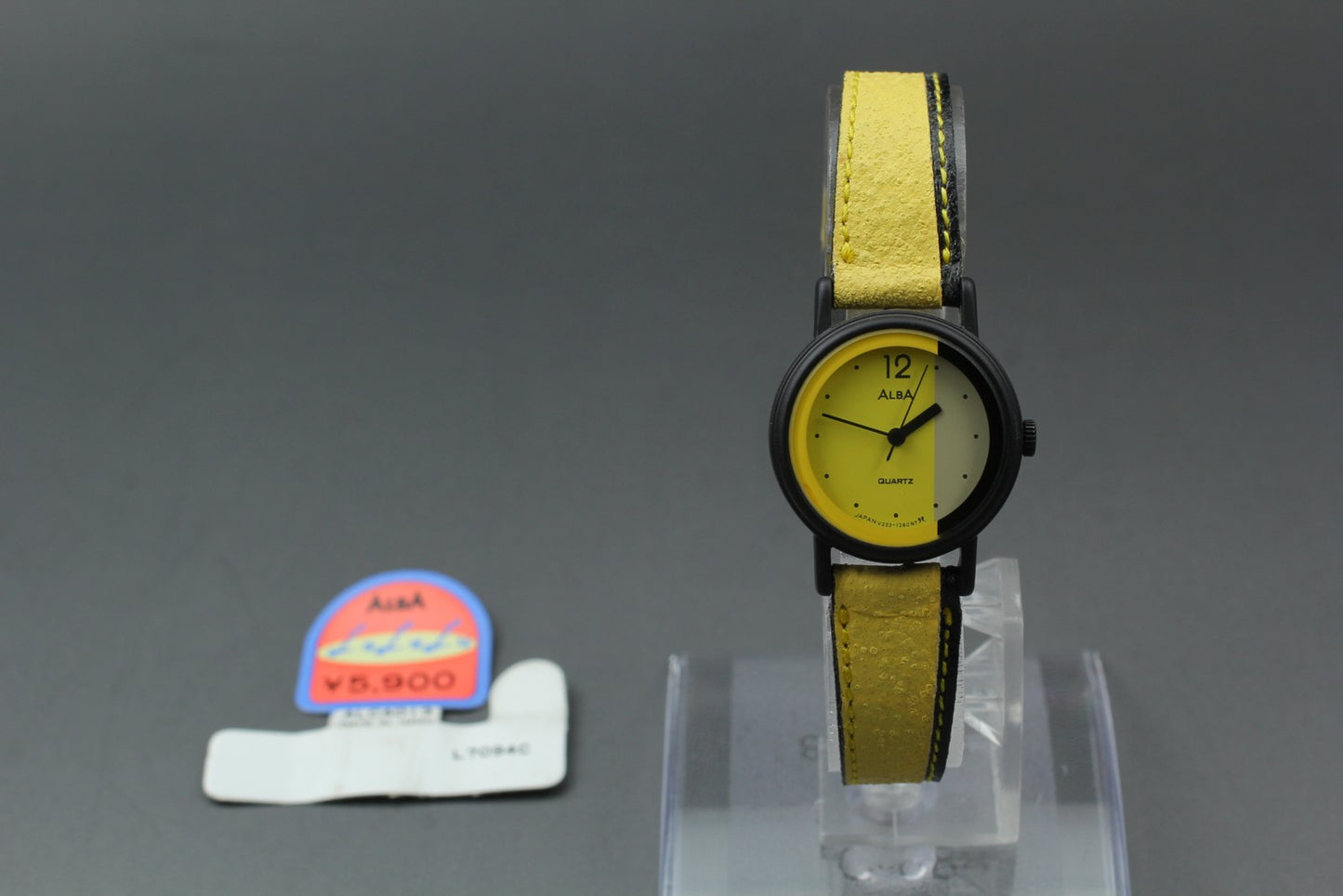 Rare 1996 [Nos w/ Tag] Seiko Alba V233-0320 Yellow Black Qz Ladies Watch JAPAN