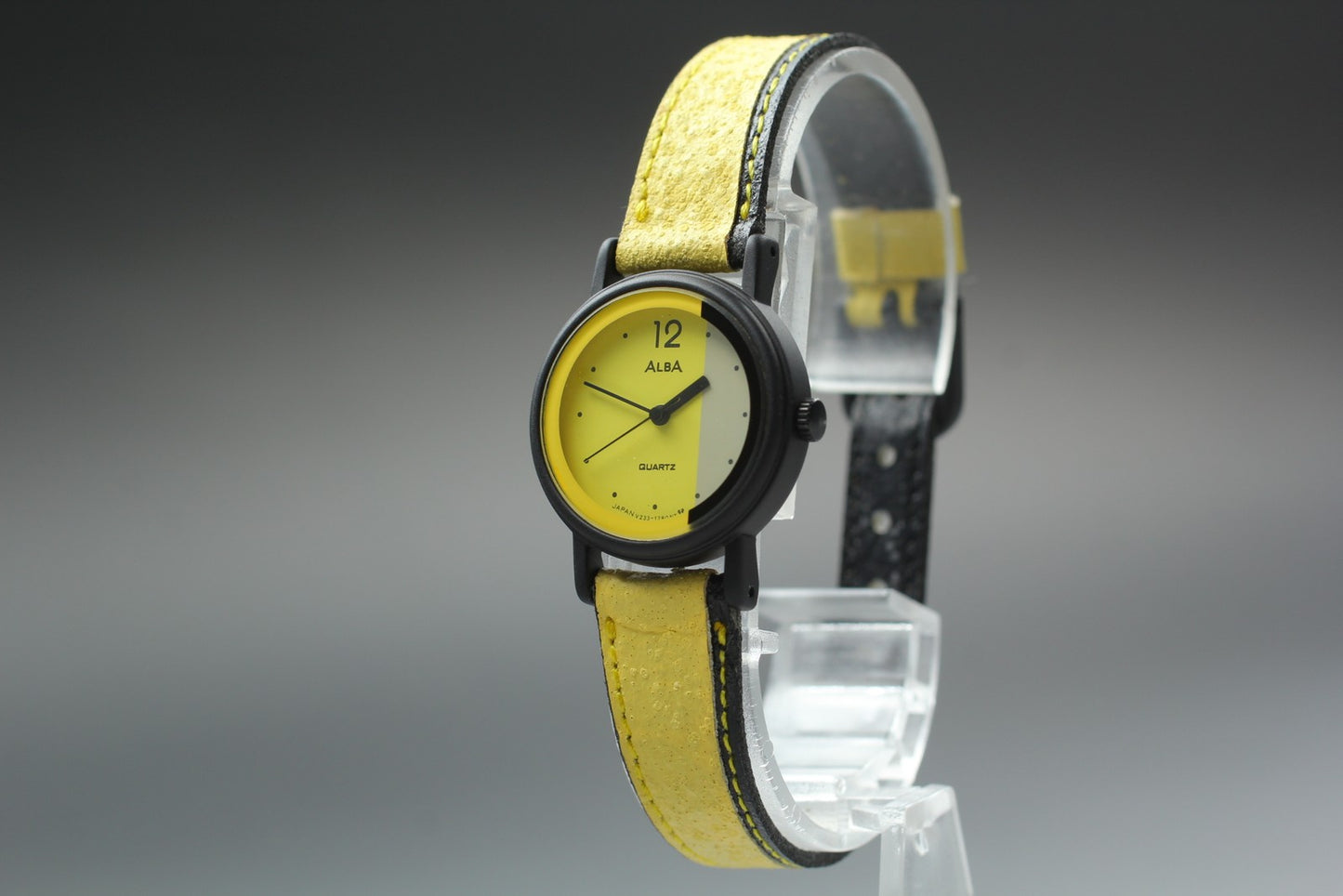 Rare 1996 [Nos w/ Tag] Seiko Alba V233-0320 Yellow Black Qz Ladies Watch JAPAN