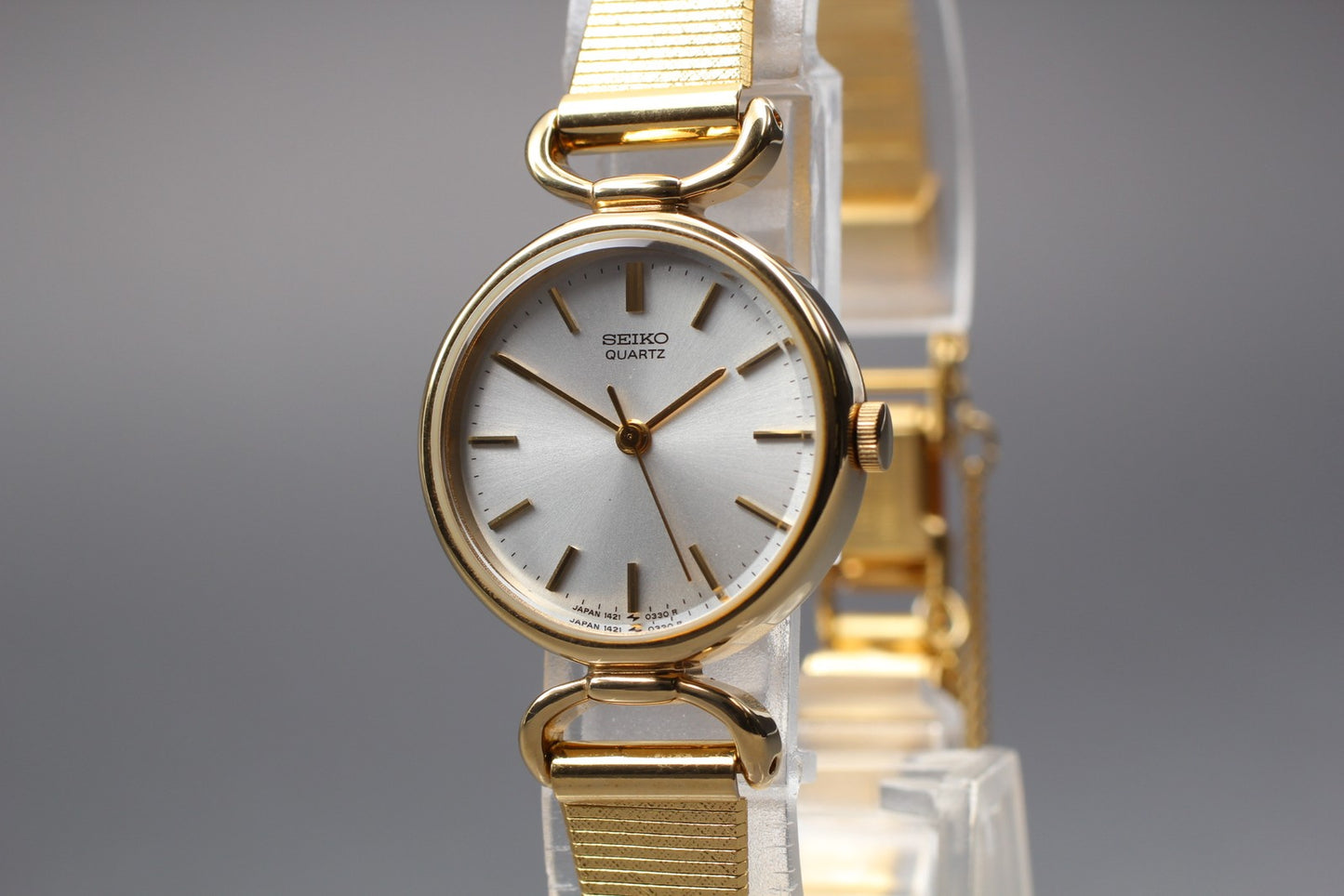 Vintage 1980 [NOS w/ Tag] SEIKO Socie 1421-0060 Gold Bracelet Qz Ladies Watch