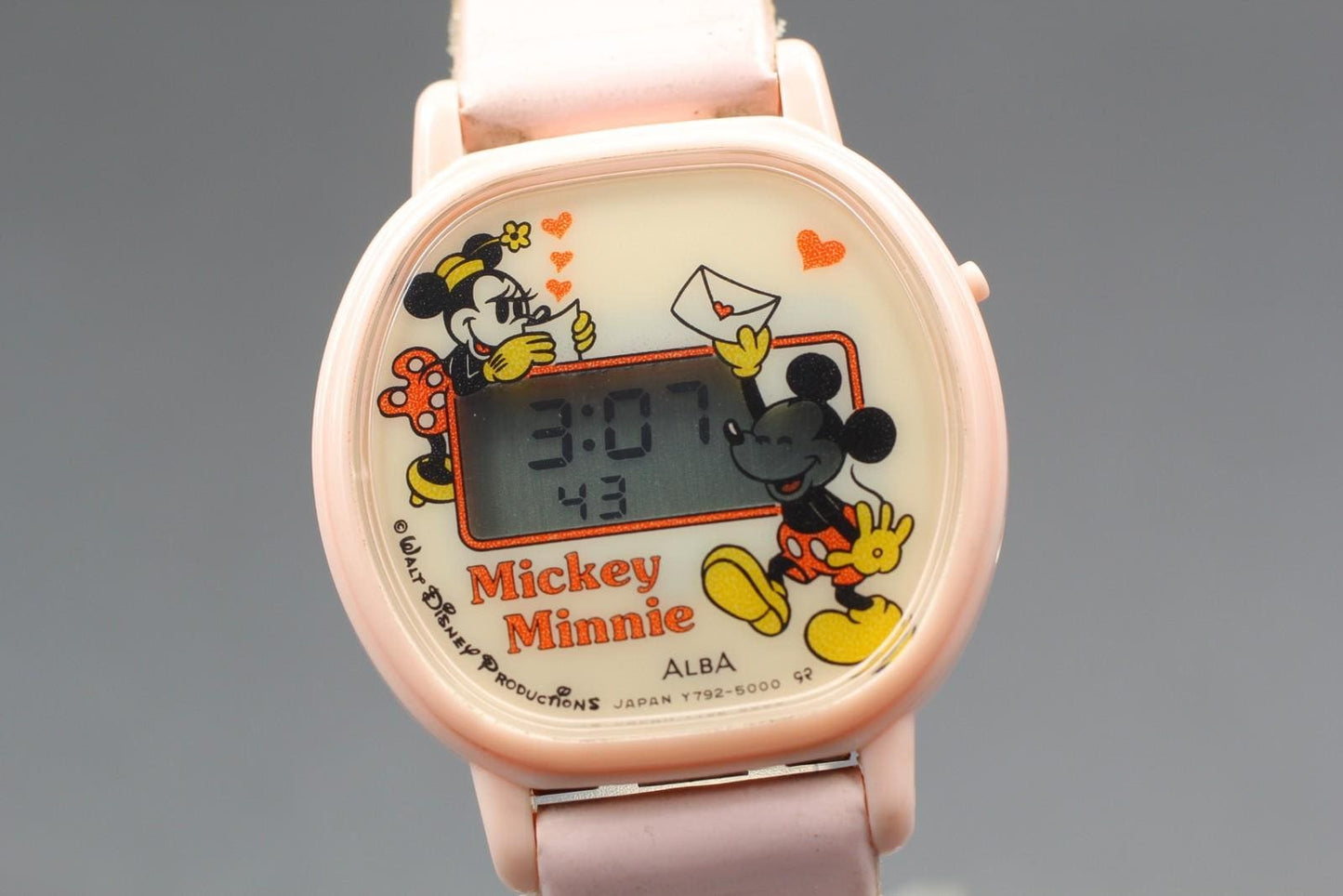 Y1984 N MINT w/ Tag* Seiko Alba Anime Time Y792-5000 Mickey Minnie Digital Watch