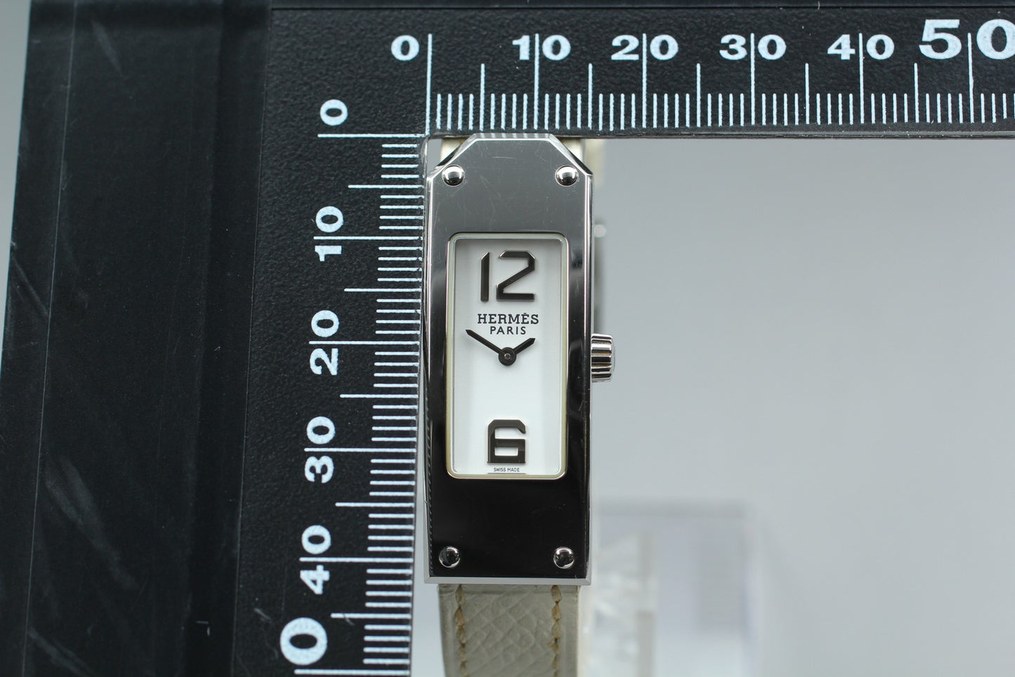 Exc+5 / Box HERMES Kelly 2 KT1.210 Double Tour White Quartz Ladies Watch JAPAN