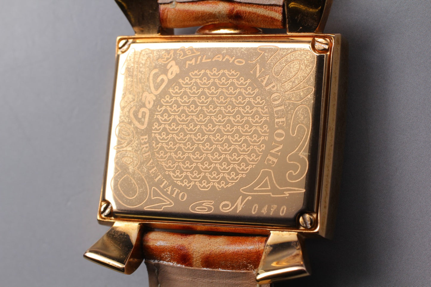 Exc+5 / New Battery* Gaga Milano Napoleon MOP Brown Qz 36mm Unisex Watch JAPAN