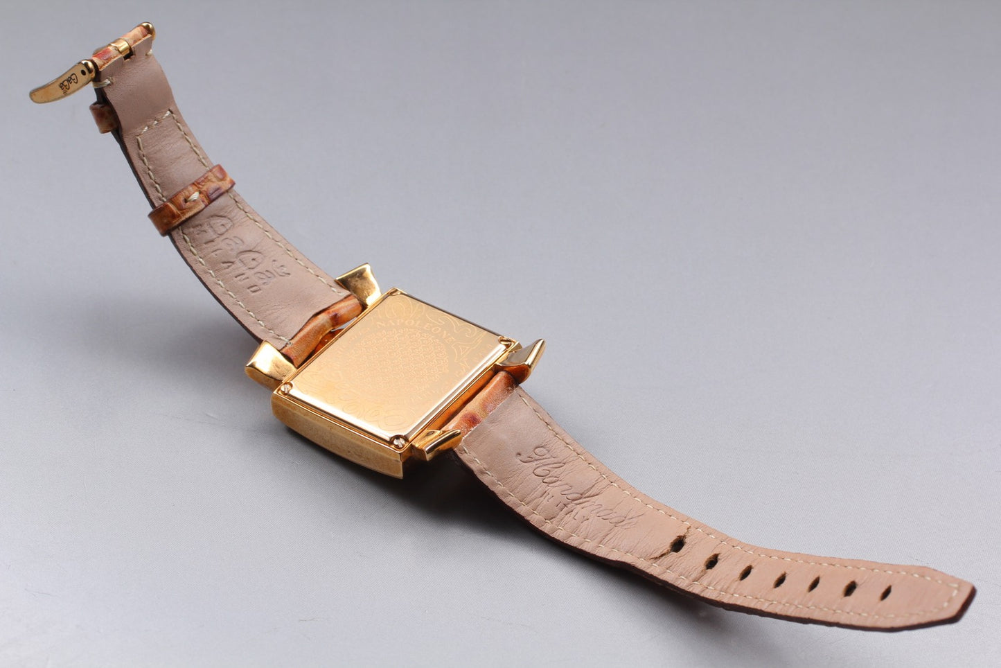 Exc+5 / New Battery* Gaga Milano Napoleon MOP Brown Qz 36mm Unisex Watch JAPAN