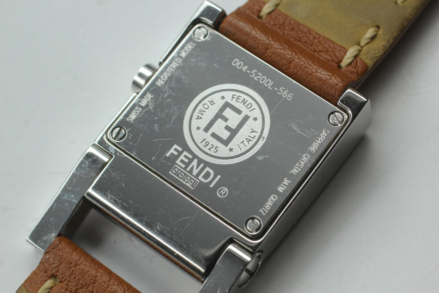 Exc+5 Vintage FENDI 5200L Cream Dial Brown Quartz 23mm Ladies Watch From JAPAN