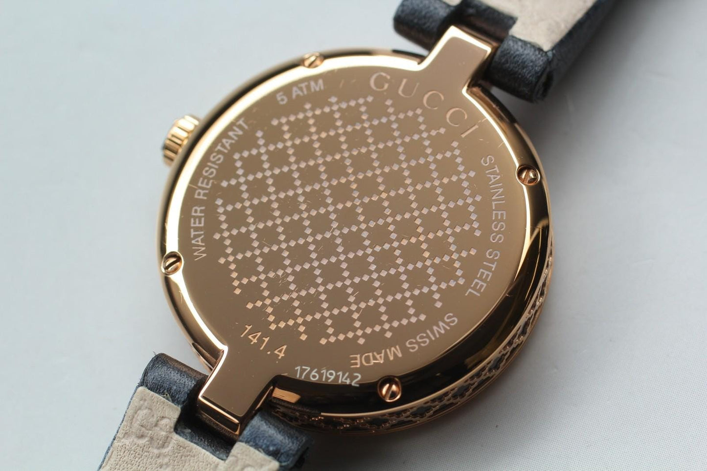 MINT / Full Set* GUCCI YA141401 Diamantissima 32mm Quartz Pink Gold Watch JAPAN