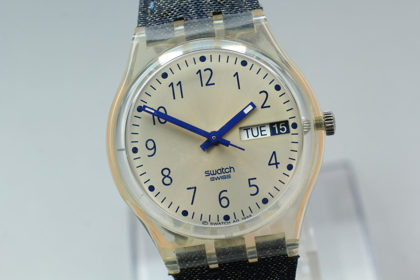 Near MINT w/ Box Papers* Swatch Bleu Travail GK735 Quartz Men's Watch From JAPAN