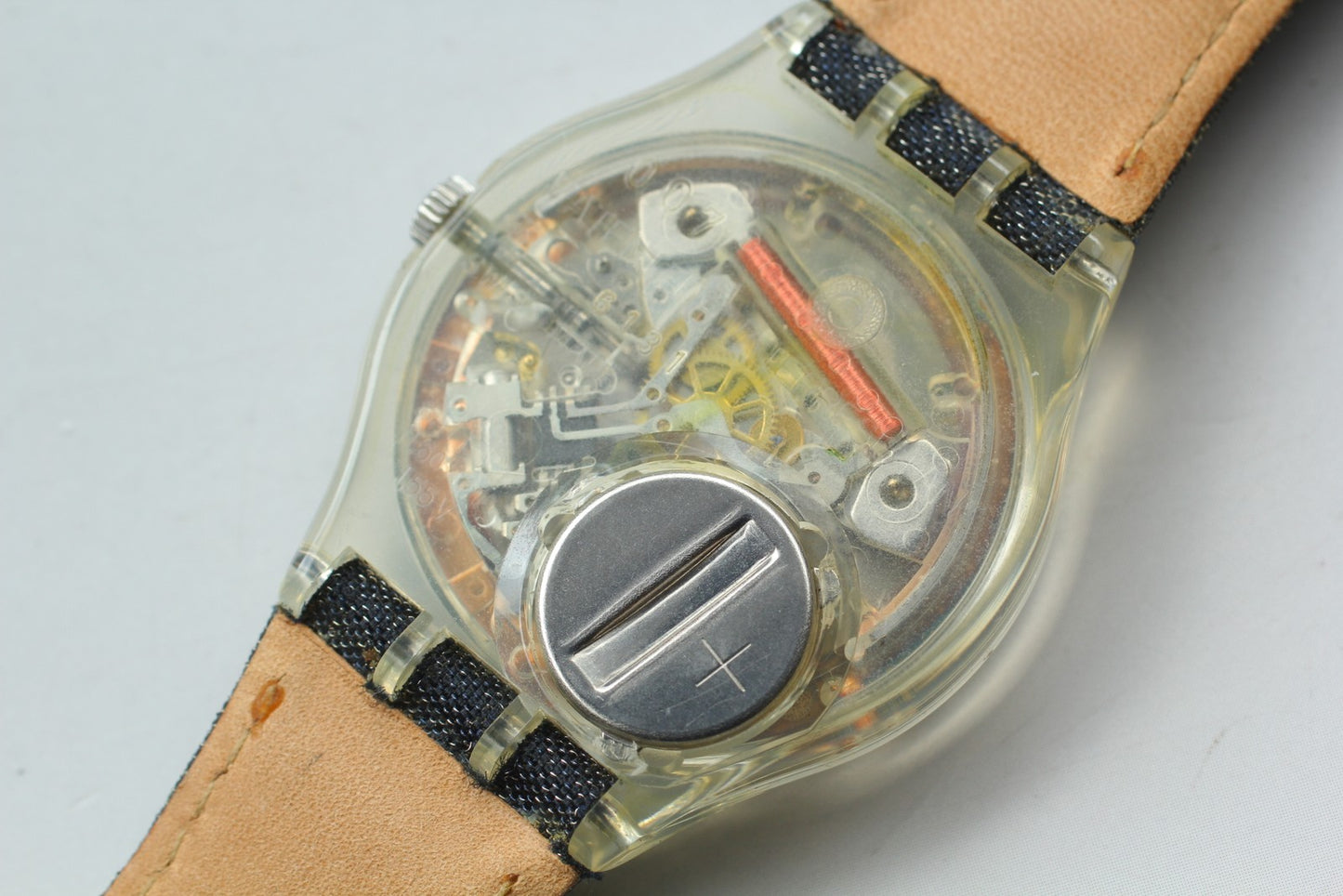 Near MINT w/ Box Papers* Swatch Bleu Travail GK735 Quartz Men's Watch From JAPAN