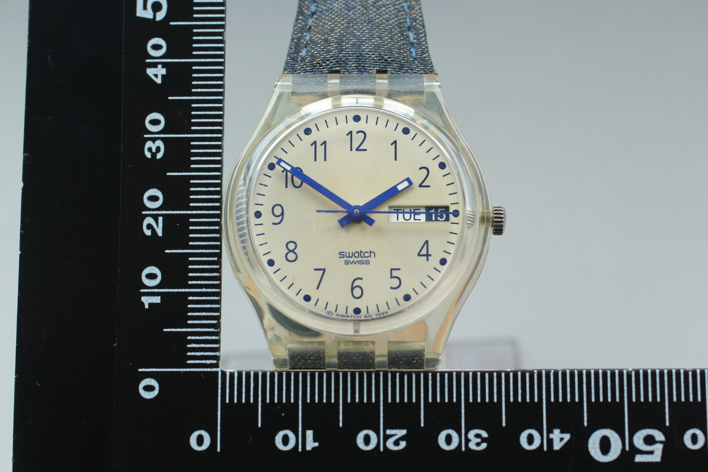 Near MINT w/ Box Papers* Swatch Bleu Travail GK735 Quartz Men's Watch From JAPAN