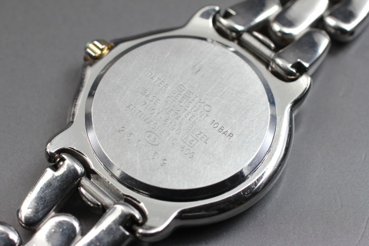 Vtg 1992 [N MINT] Seiko Presage 7N01-6190 Black Dial Two-Tone 32mm Quartz Watch