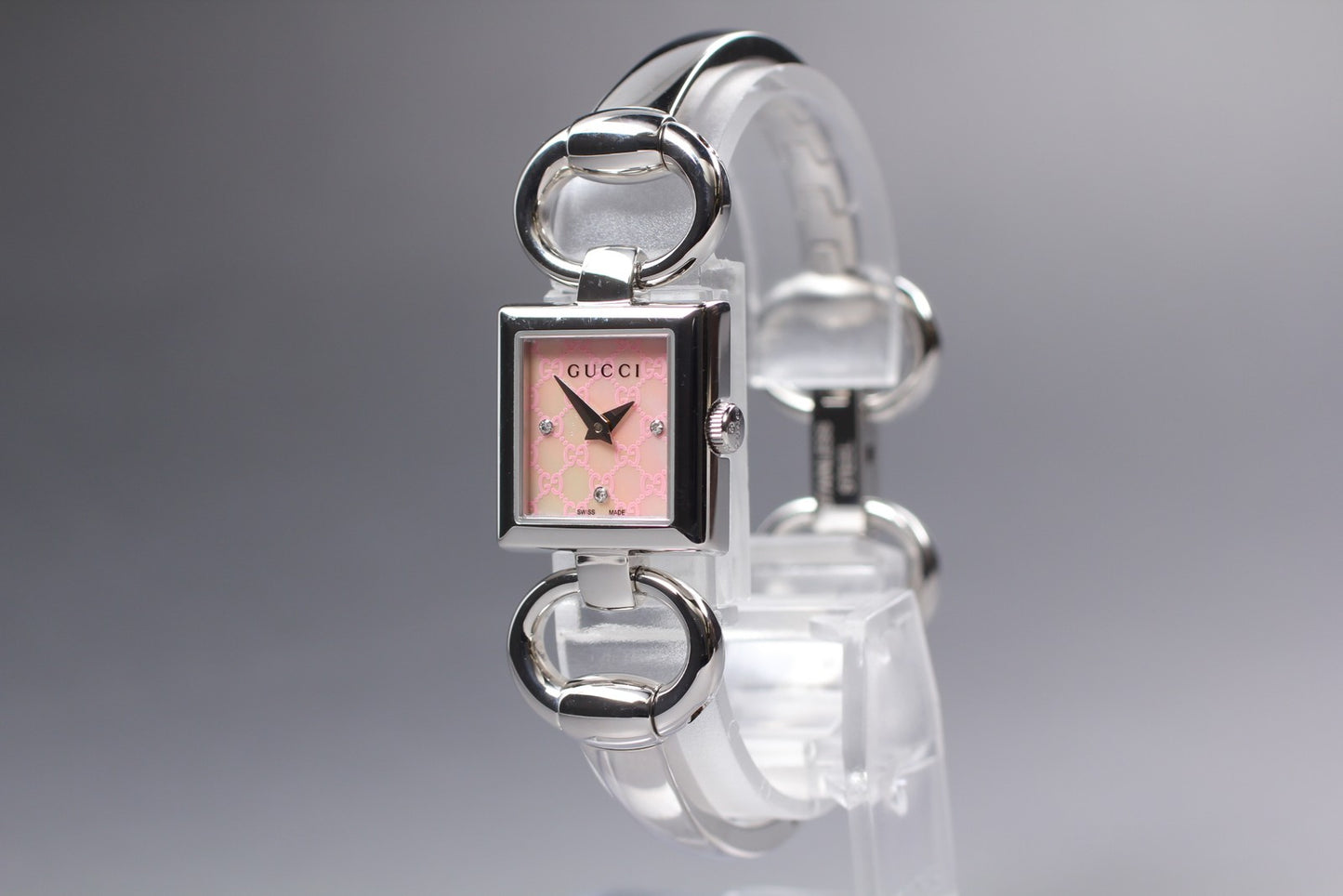 *N MINT / Full Set* GUCCI Tornavoni YA120518 Pink 3P Diamond Qz Ladies Watch Box