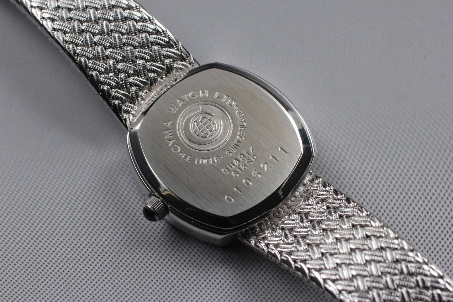 Top MINT w/ New Battery CYMA 616SP Silver Mesh Bracelet 22mm Quartz Ladies Watch
