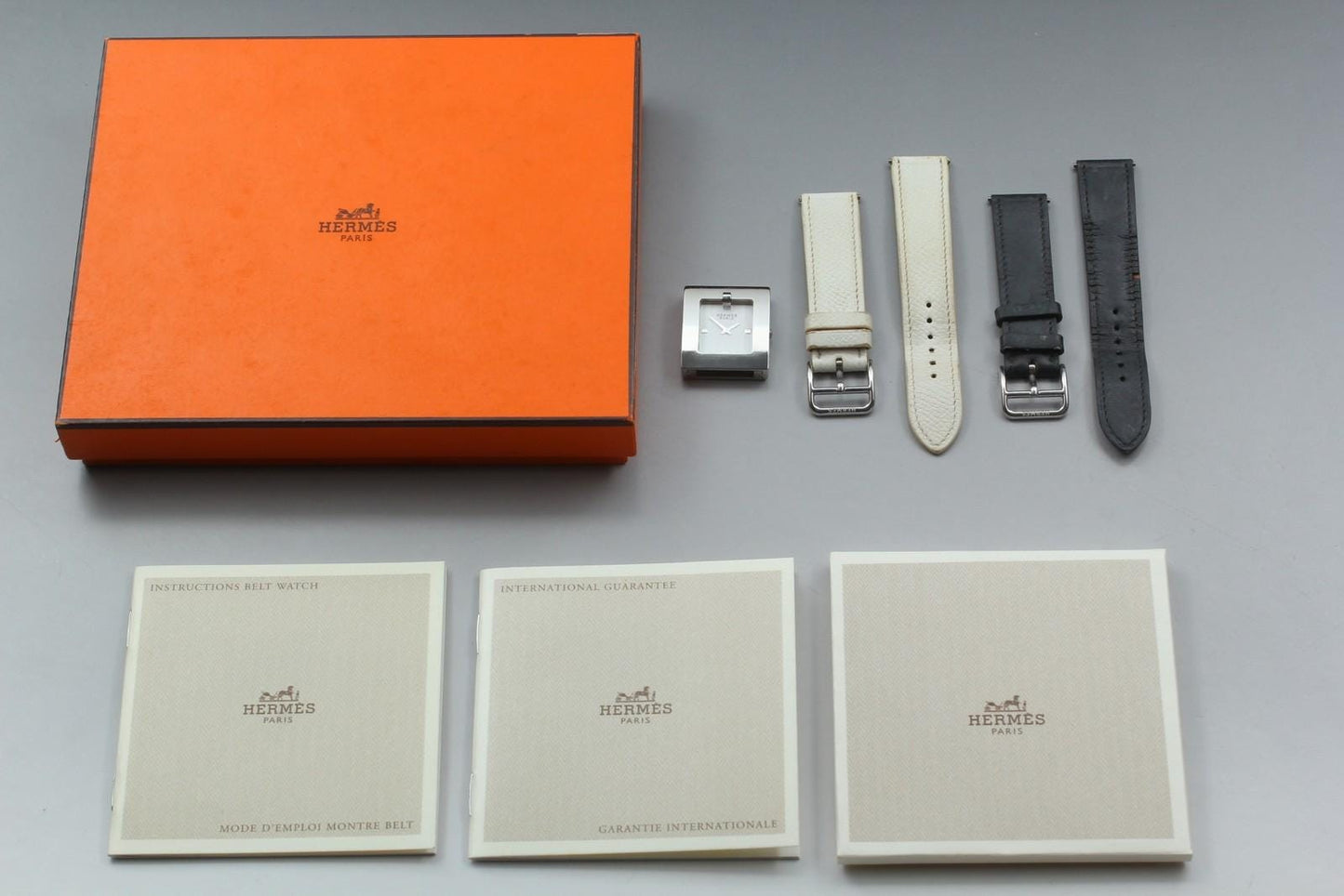 Exc+5 w/ Full Set* HERMES Belt Watch BE1.210 Quartz Ladies Watch w/ Box JAPAN