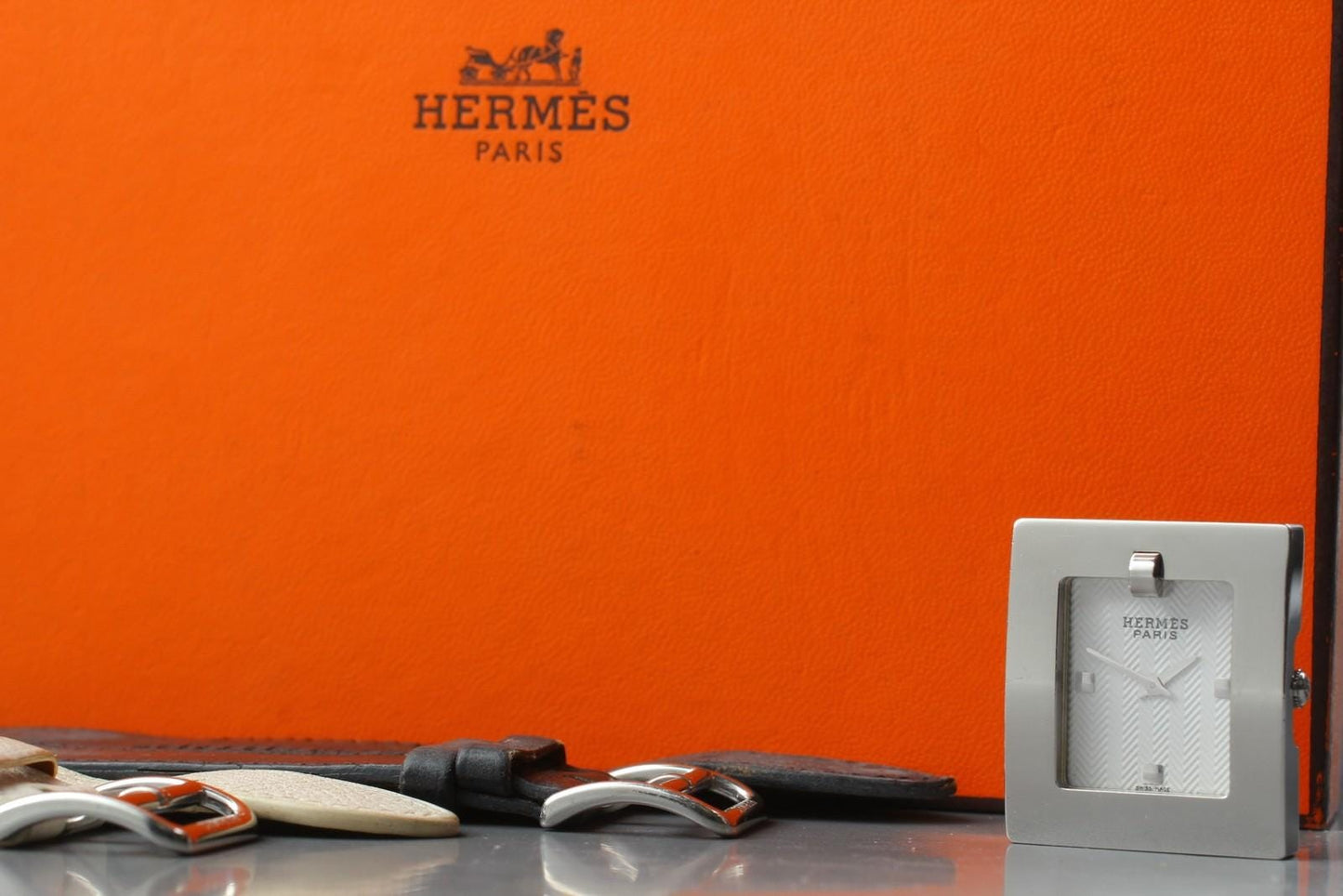 Exc+5 w/ Full Set* HERMES Belt Watch BE1.210 Quartz Ladies Watch w/ Box JAPAN