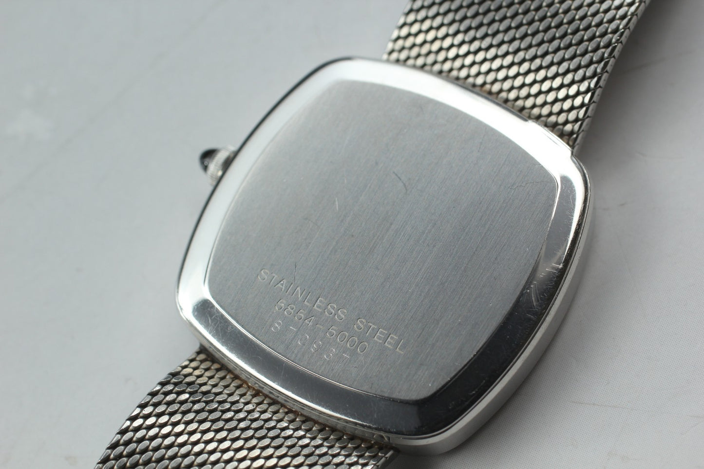 Vintage 1978 [Exc+5] SEIKO Acier 5584-5000 Silver Square Quartz 32mm Mens Watch
