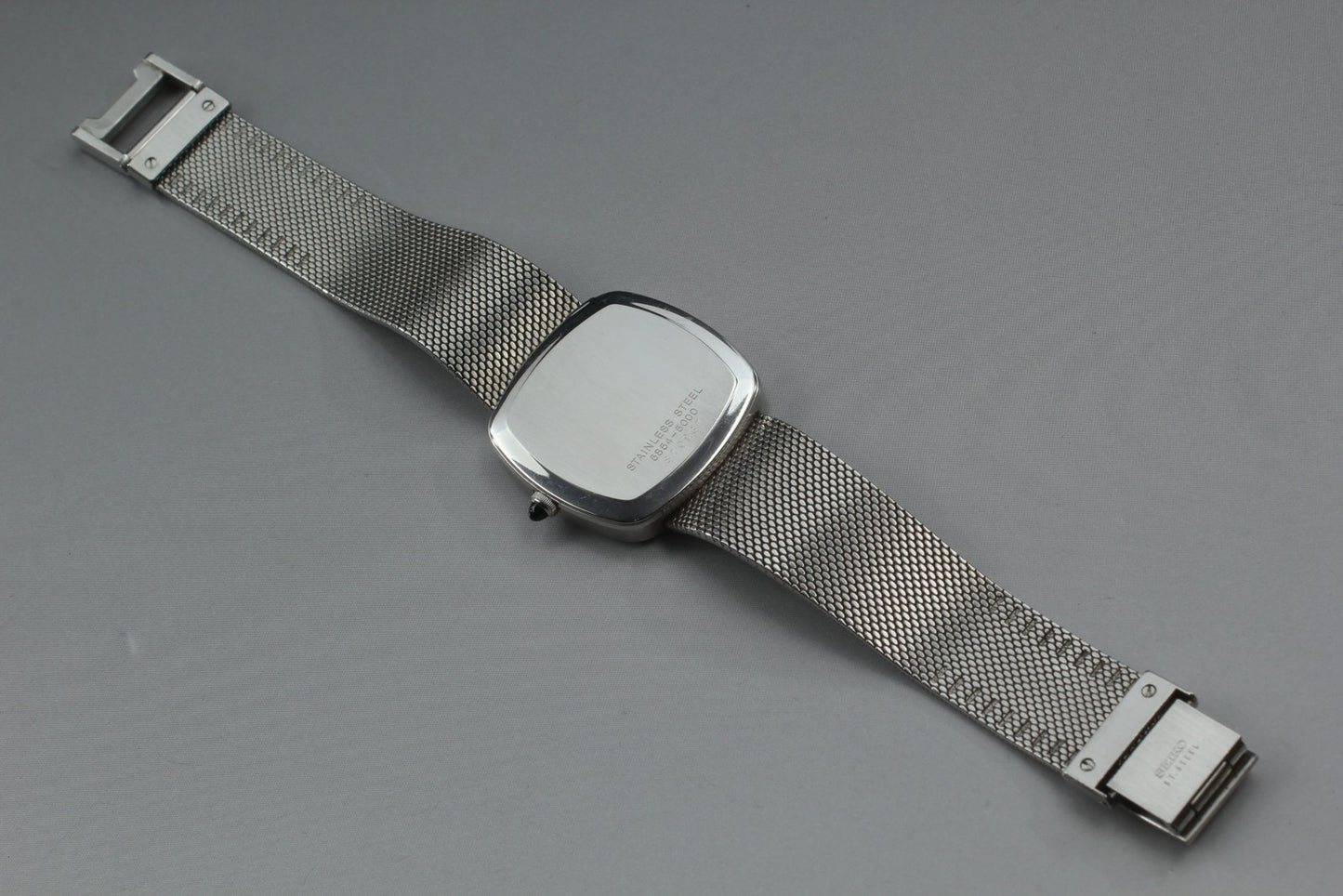 Vintage 1978 [Exc+5] SEIKO Acier 5584-5000 Silver Square Quartz 32mm Mens Watch