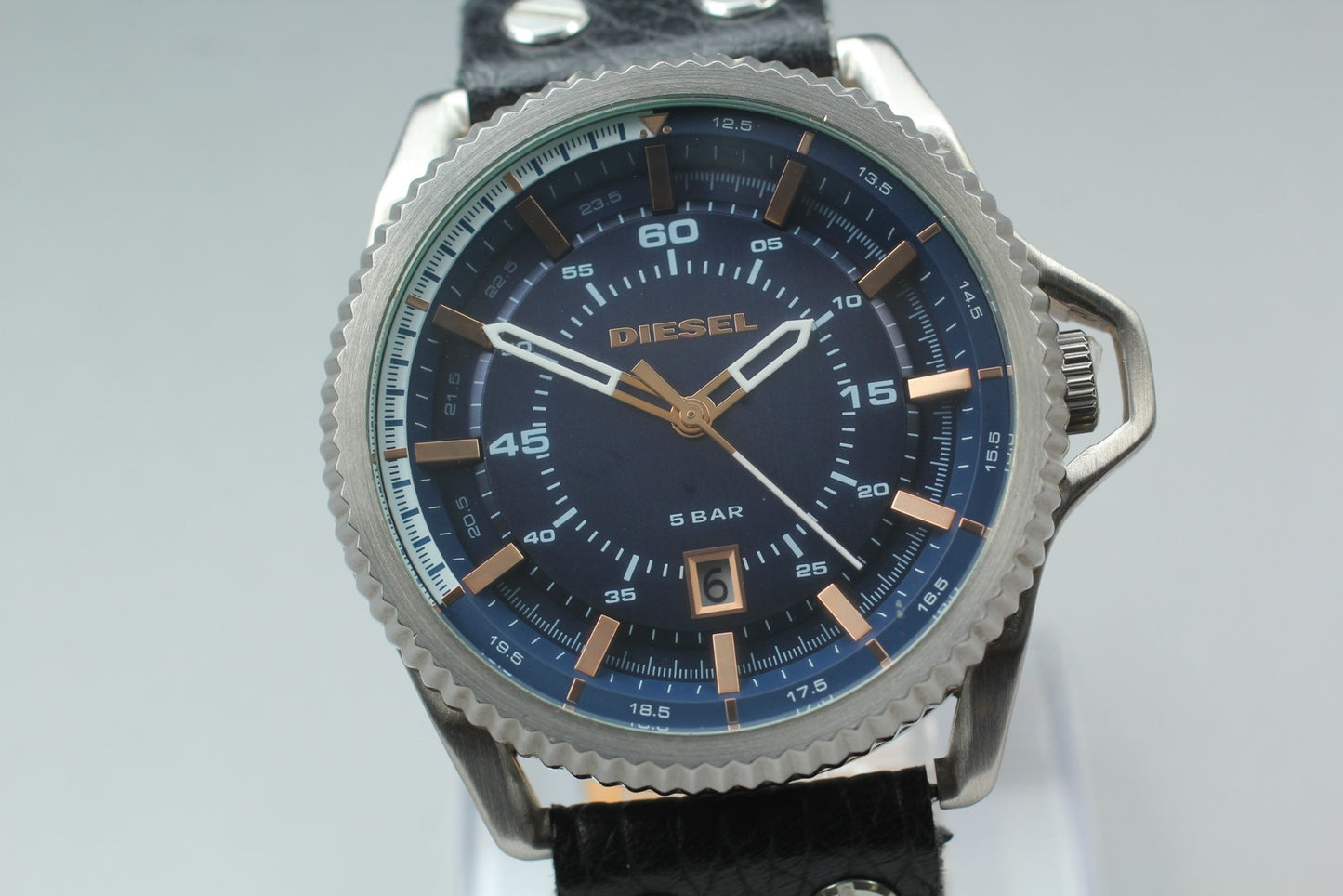 Near MINT Diesel DZ-1727 Date Blue Dial 46mm Quartz Men's Watch From JAPAN