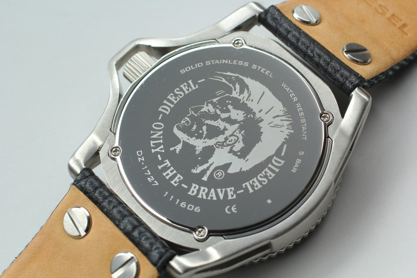 Near MINT Diesel DZ-1727 Date Blue Dial 46mm Quartz Men's Watch From JAPAN