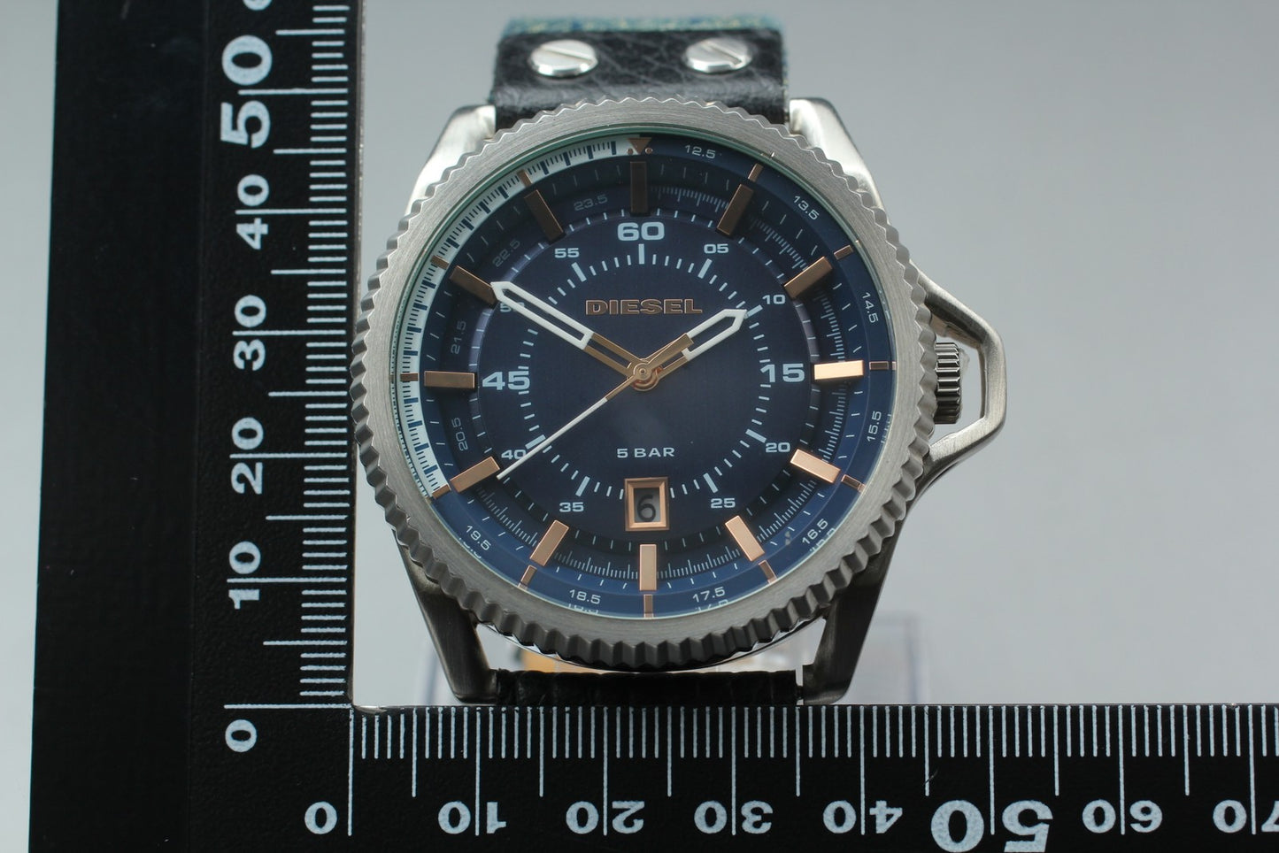 Near MINT Diesel DZ-1727 Date Blue Dial 46mm Quartz Men's Watch From JAPAN