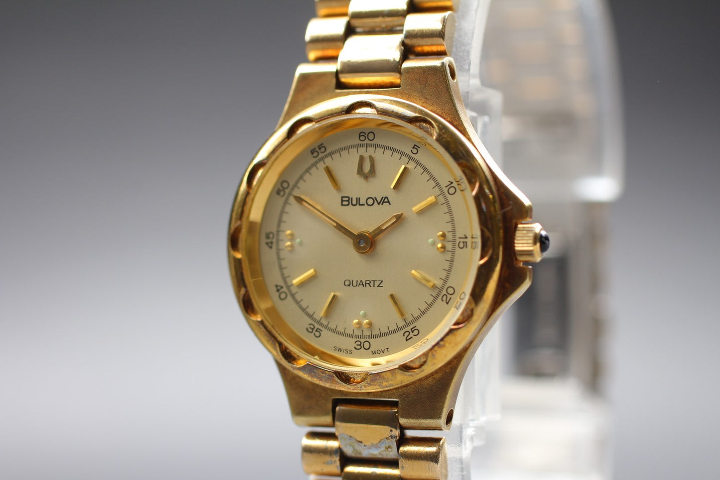 Exc+5 / New Batt* Vintage Bulova 9063-5020 Gold 25mm Quartz Ladies Watch JAPAN