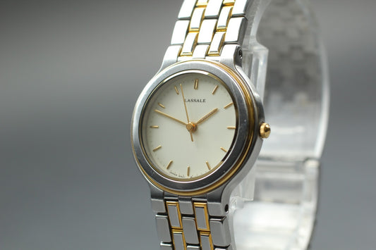 Vtg 1989 Near MINT SEIKO Lassale 4N21-0130 Cream Gold Quartz Ladies Watch JAPAN
