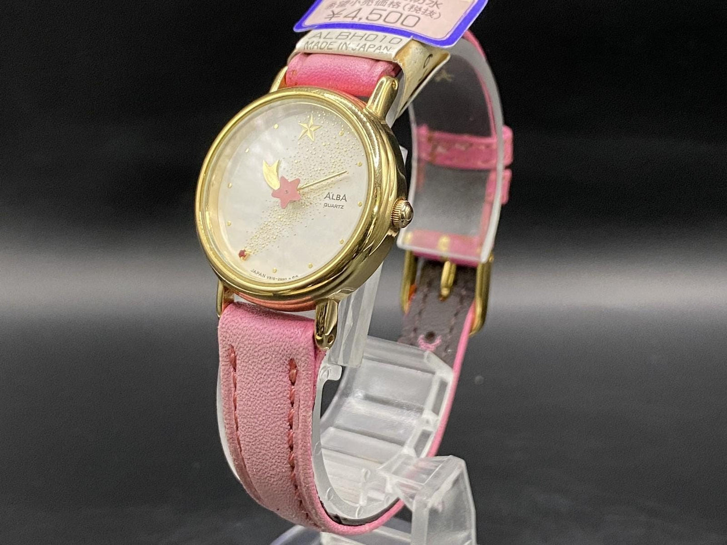 NOS w/ Tag* SEIKO Alba V515-6420 Star Dial Pink Quartz Ladies Watch From JAPAN