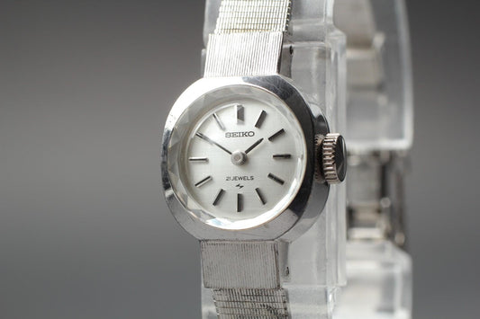 Vtg 1972 [Near MINT] SEIKO 11-0340 Silver Bracelet 21J Manual Ladies Watch JAPAN