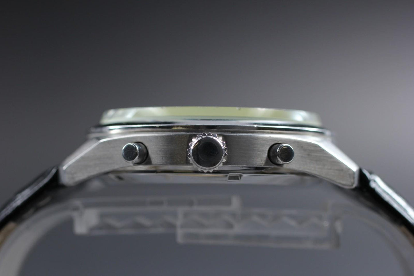 Exc+5 ORIENT Chronograph TT0U-C0-B Black Silver Dial Quartz 43mm Men's Watch