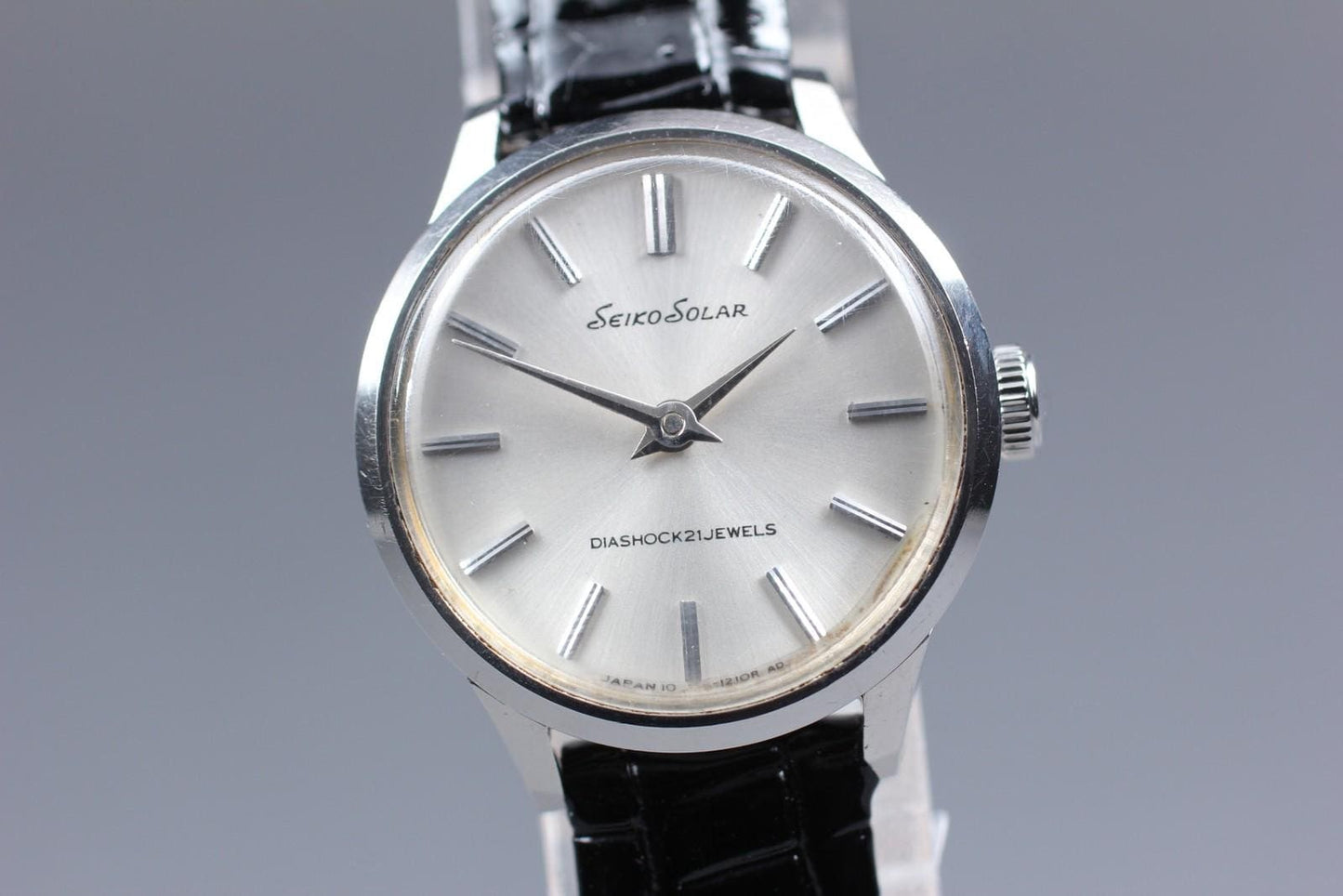 Vtg 1976 [Near MINT] Seiko Solar 10-0610 Silver 21J Manual Ladies Watch JAPAN