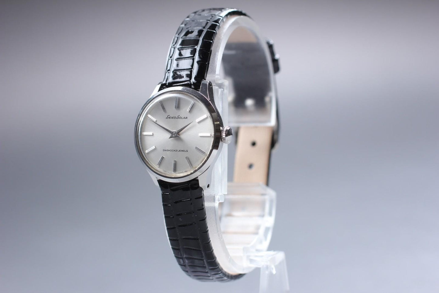 Vtg 1976 [Near MINT] Seiko Solar 10-0610 Silver 21J Manual Ladies Watch JAPAN