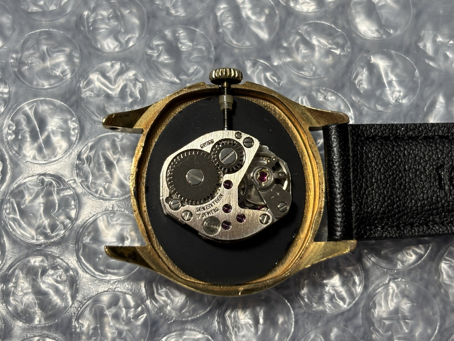 Exc+5 Vintge Che Tissot & Fils Black Roman Dial 17J Manual Wind 30mm Watch JAPAN