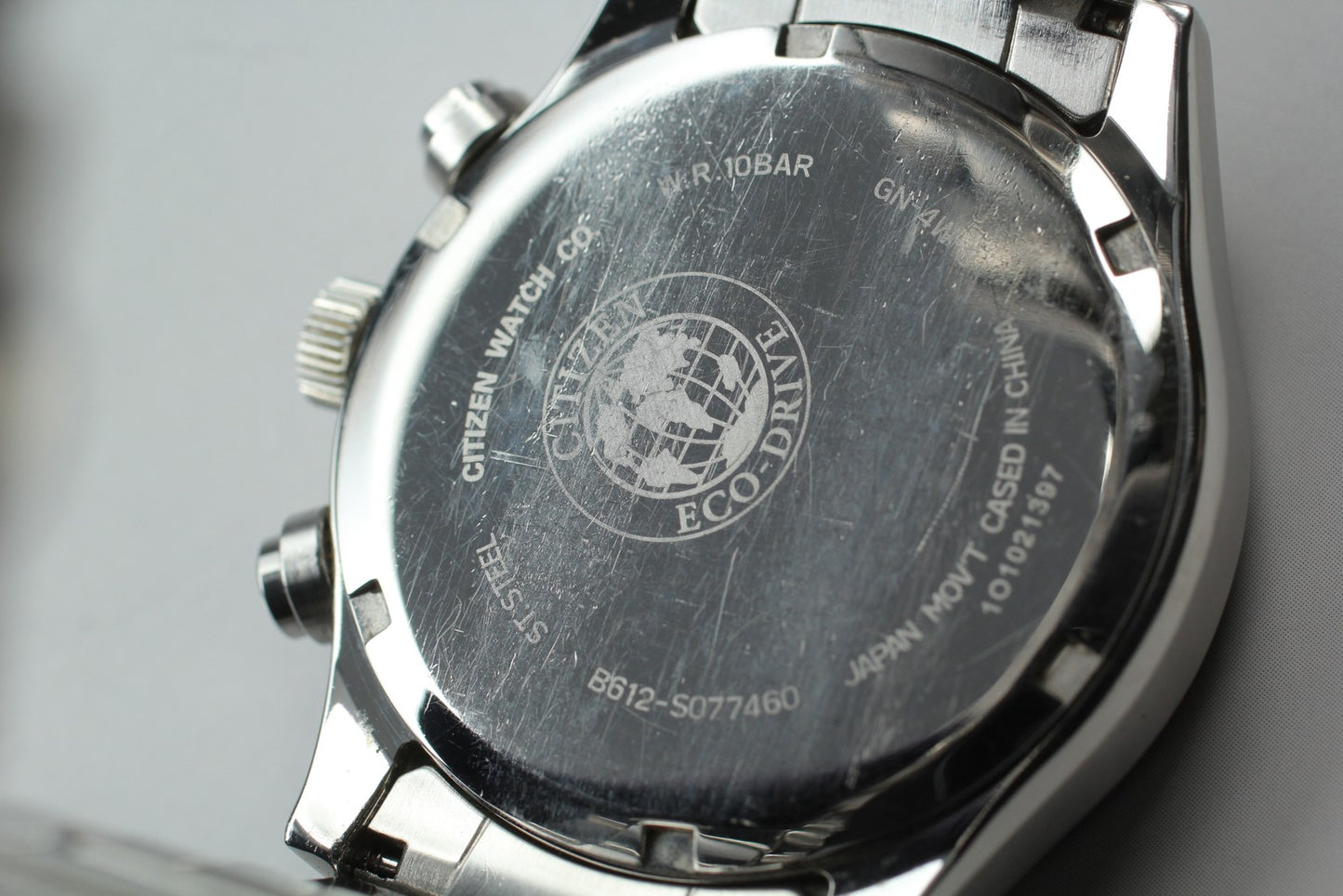 Exc+5 Citizen Eco-Drive Chronograph B612-S077460 Black 40mm Men's Watch JAPAN