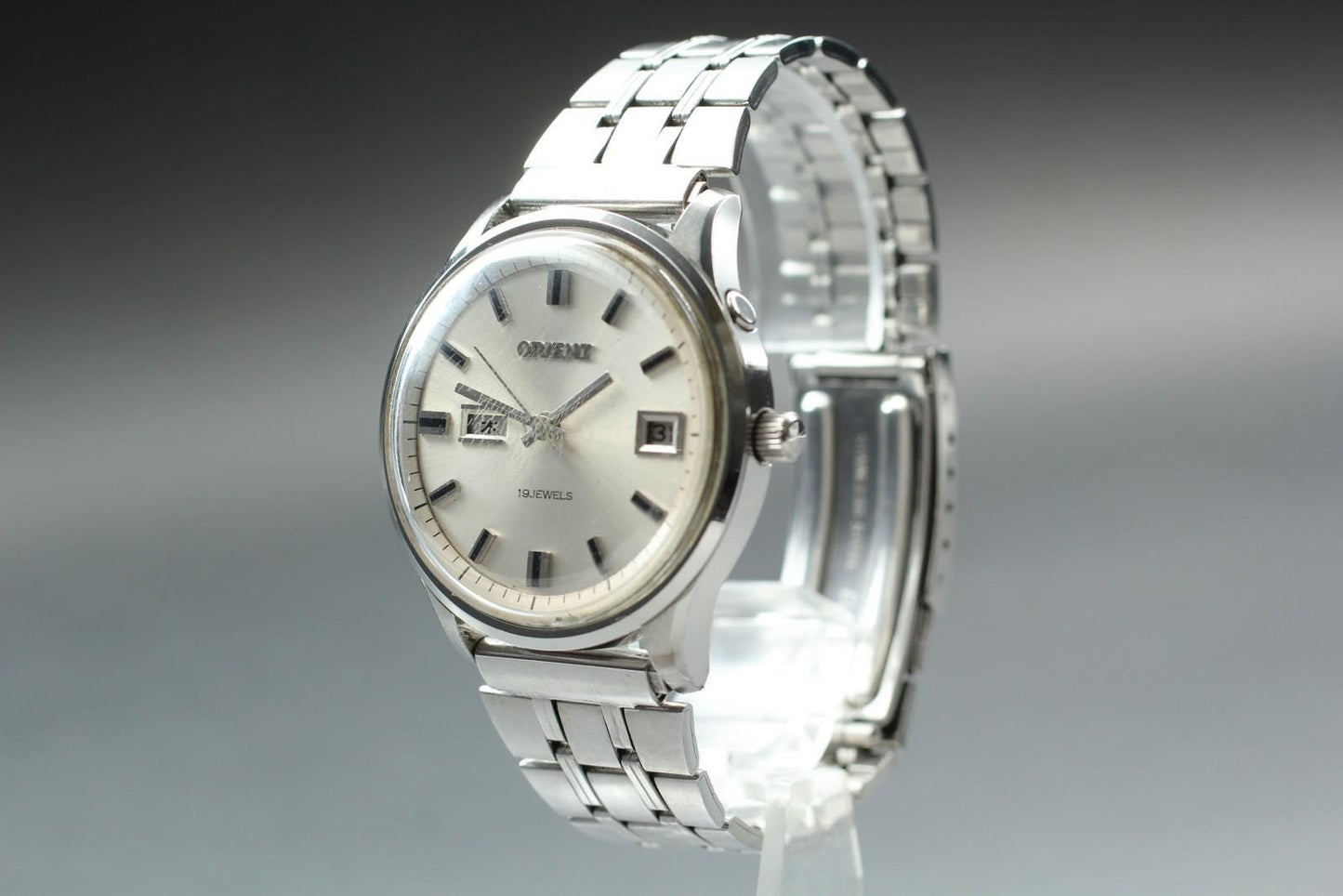 Exc+5 Orient 904531S Day Date Kanji 37mm 19J Manual Winding Men's Watch JAPAN