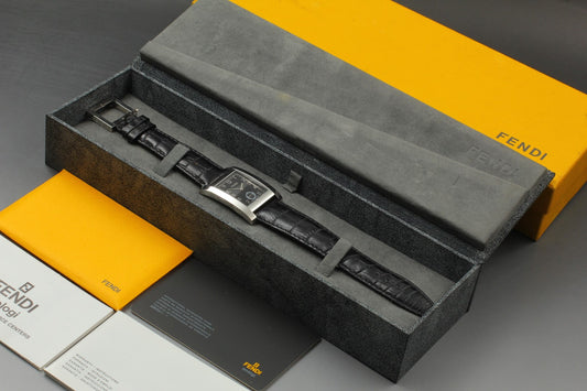 Near MINT / Full Set Fendi 7000G Black Small Seconds Tank Quartz Men's Watch