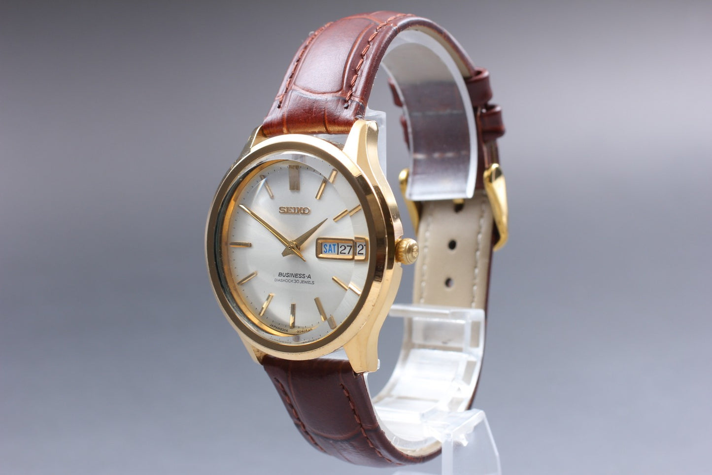 1967 [Near MINT] SEIKO Business‑A 8306-9030 Gold 30J Auto 37mm Men's Watch JAPAN
