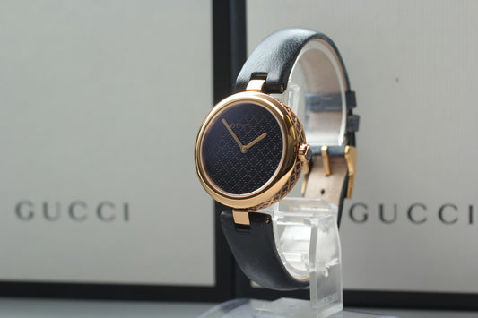 MINT / Full Set GUCCI YA141401 Diamantissima 32mm Quartz Pink Gold Watch JAPAN