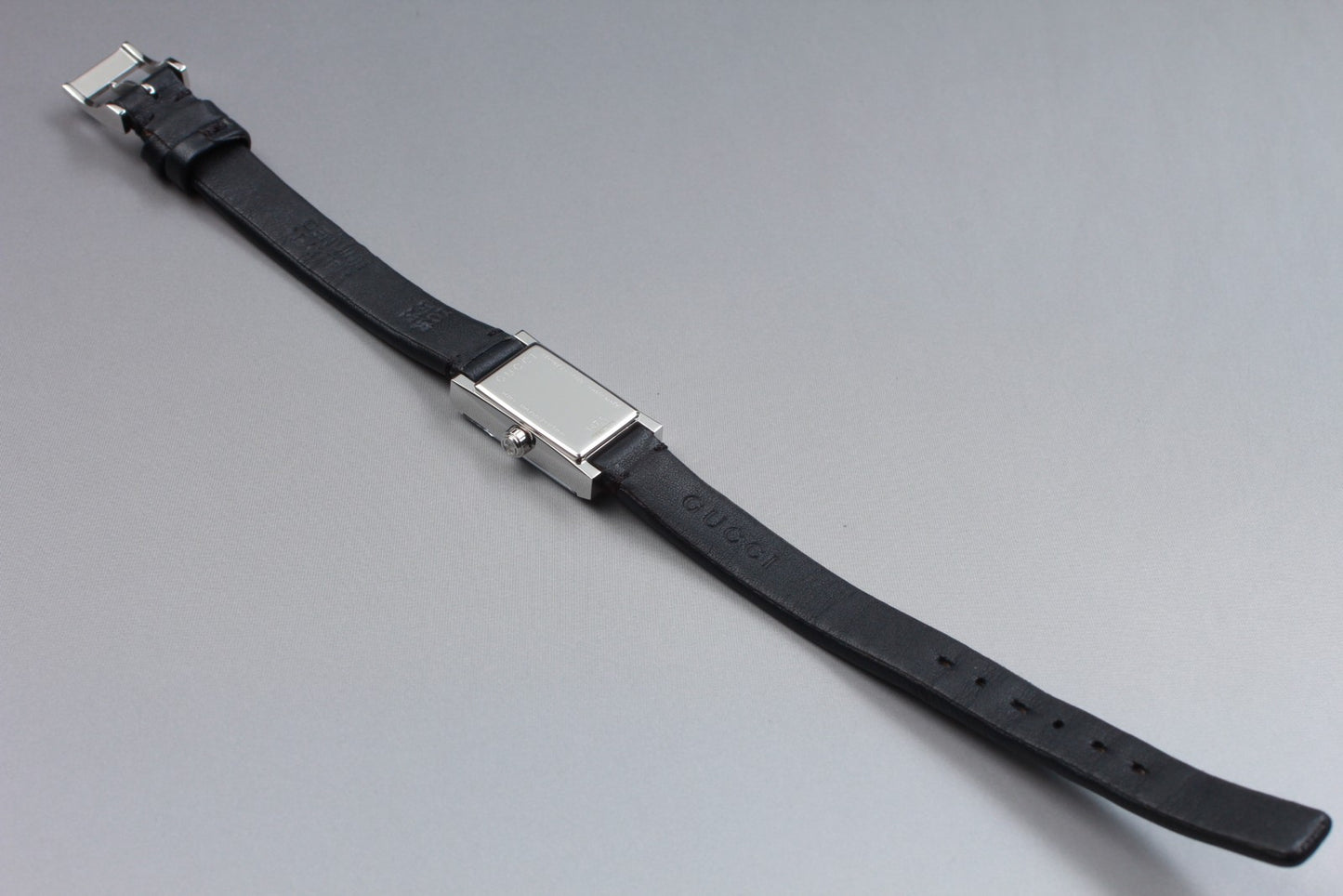 Near MINT GUCCI G Frame YA147504 147.5 Black Square 14mm Quartz Ladies Watch