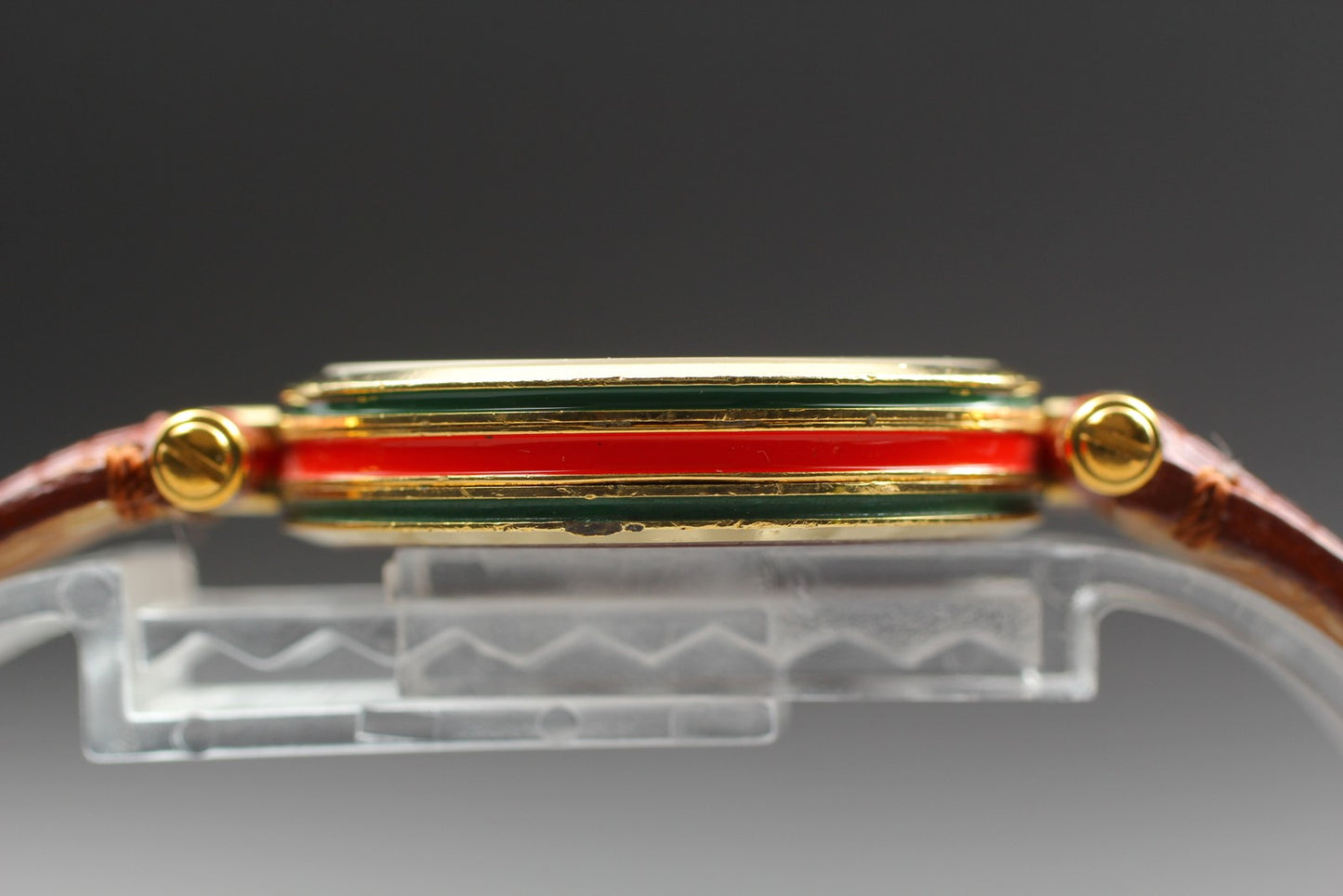 Vintage [Near MINT] GUCCI 2000M Red Dial Sherry Line Quartz 30mm Watch JAPAN